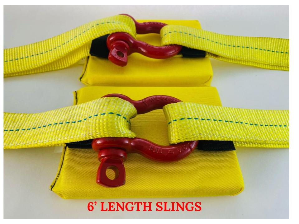 6' Slings, shackles, and Roll-tough pads