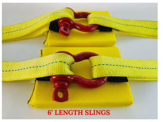 6' Slings, shackles, and Roll-tough pads