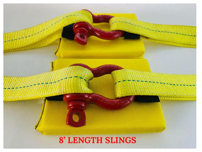 8' Slings, shackles, and Roll-tough pads