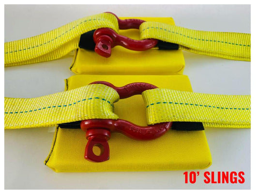 10' Slings, shackles, and Roll-tough pads