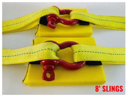8' Slings, shackles, and Roll-tough pads